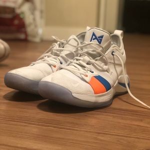 Nike PG 2 Bait II Men White Blue Basketball Shoe